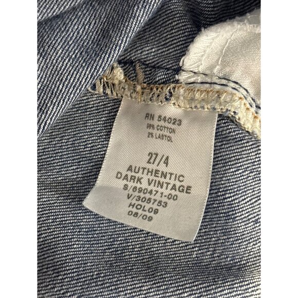 Gap 1969 Denim Mini Skirt Size 27/4 Raw Hem Distressed - Picture 5 of 5